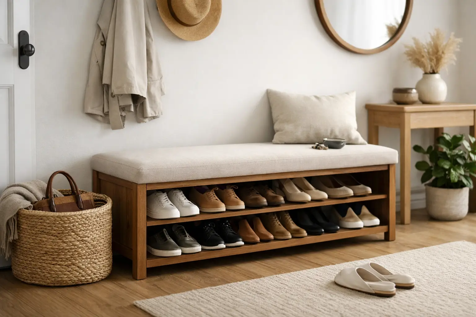 Entryway Bench With Shoe Storage That Works